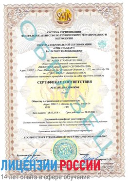 Образец сертификата соответствия Междуреченск Сертификат OHSAS 18001